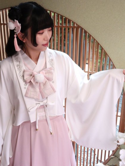 手まり遊びとシマエナガ 和風羽織