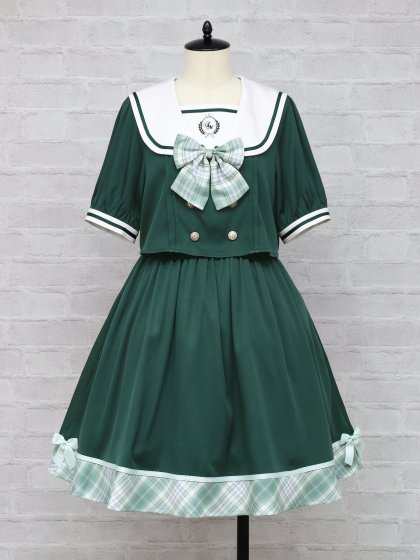 Chouchou Check セットアップ風セーラーワンピース