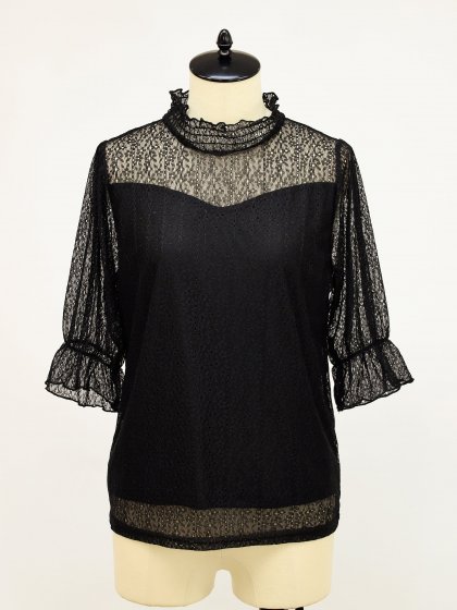 Shirred lace top
