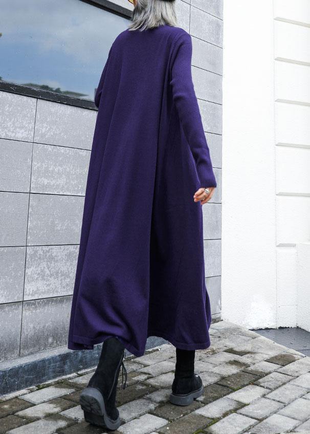 レディース ルーズヘム ニットワンピース ヴィンテージブルー／ふわふわニット／オーバーサイズ／秋向けトップス